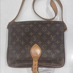 Vintage Louis Vuitton Monogram Tan and Brown Messenger Bag unisex